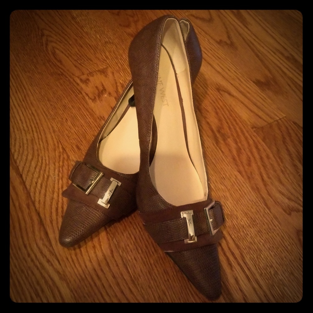 Nine West Pump with Gold Buckle